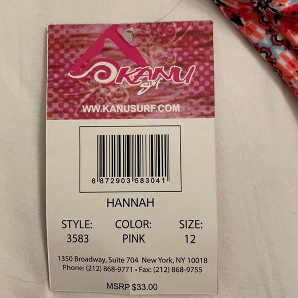 Kanu Surf Hannah Multicolor One Piece Swimsuit Swimwear Girls 12 Beach NEW - Picture 2 of 9